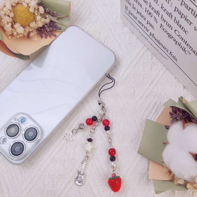 cioatu 1-4PCS Cute Phone Charms Aesthetic Y2K Cell Phone Charms Strap Strawberry Butterfly Star PhoneCharm Y2K Accessories for Bag Keychain Airpods Camera Pendants Decor - Image 3